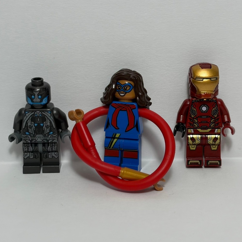 LEGO Lot of 3 Super Hero Minifigures Ms Marvel Iron Man Ultron Sentry Long Arms